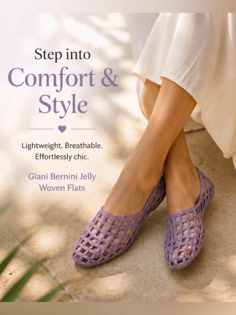 Giani Bernini Jelly Woven Flats Lilac Slip On Shoes 9M